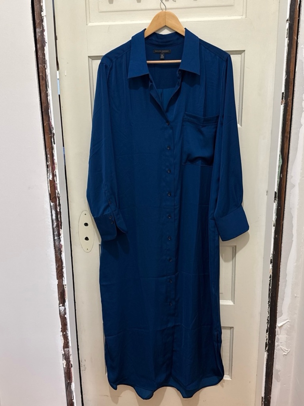 Banana Republic Deep Blue Midi Shirt Dress